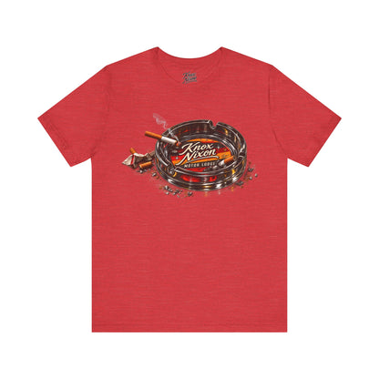 Knox Nixon Smoking Room vintage motel ashtray graphic T-shirt in heather red