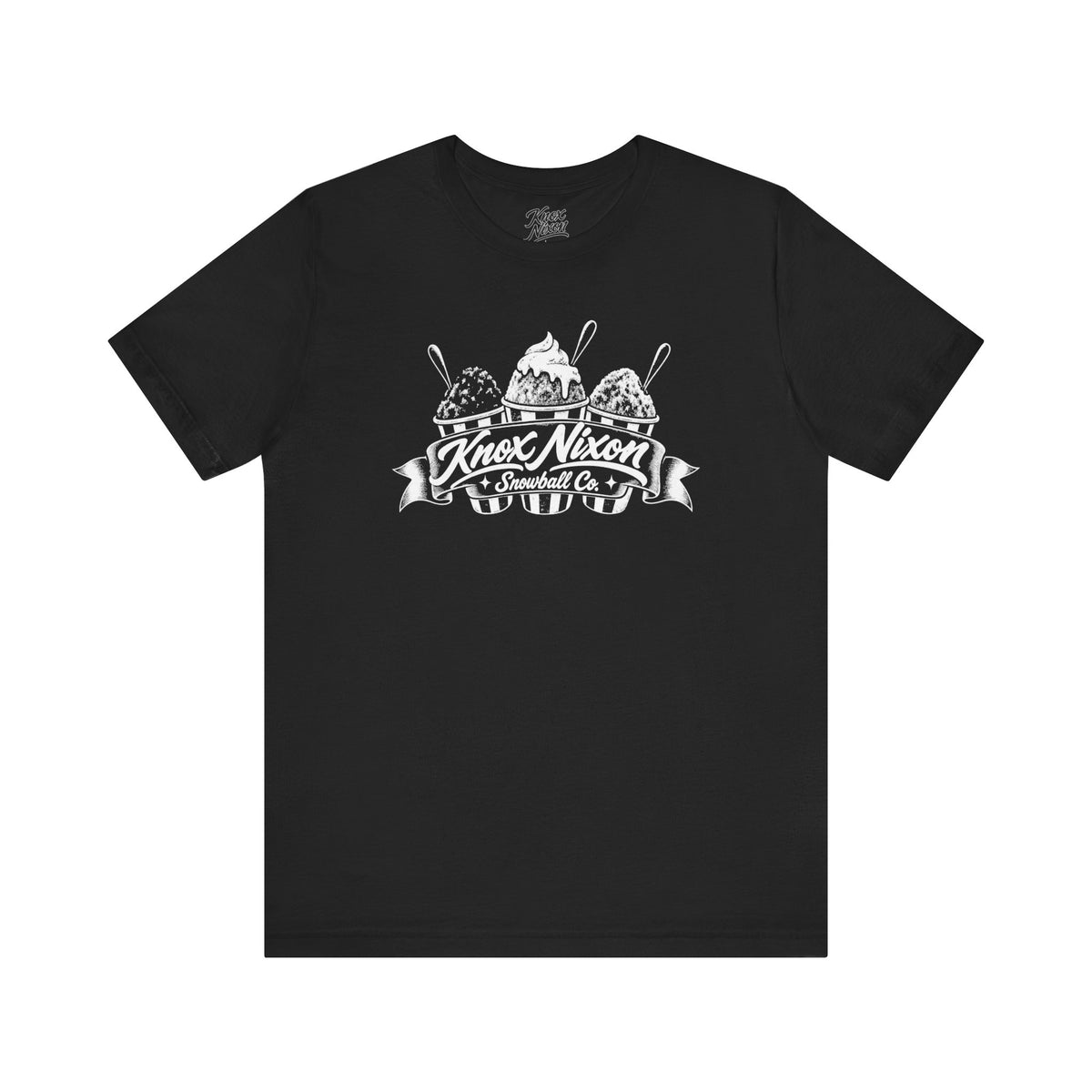Knox Nixon Snowball Co. vintage sno-ball graphic T-shirt in black