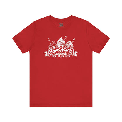 Knox Nixon Snowball Co. vintage three sno-ball graphic T-shirt in red