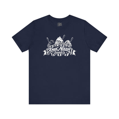 Knox Nixon Snowball Co. vintage snowball stand graphic T-shirt in navy