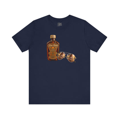 Knox Nixon SPF ZERO vintage suntan lotion graphic T-shirt in navy blue