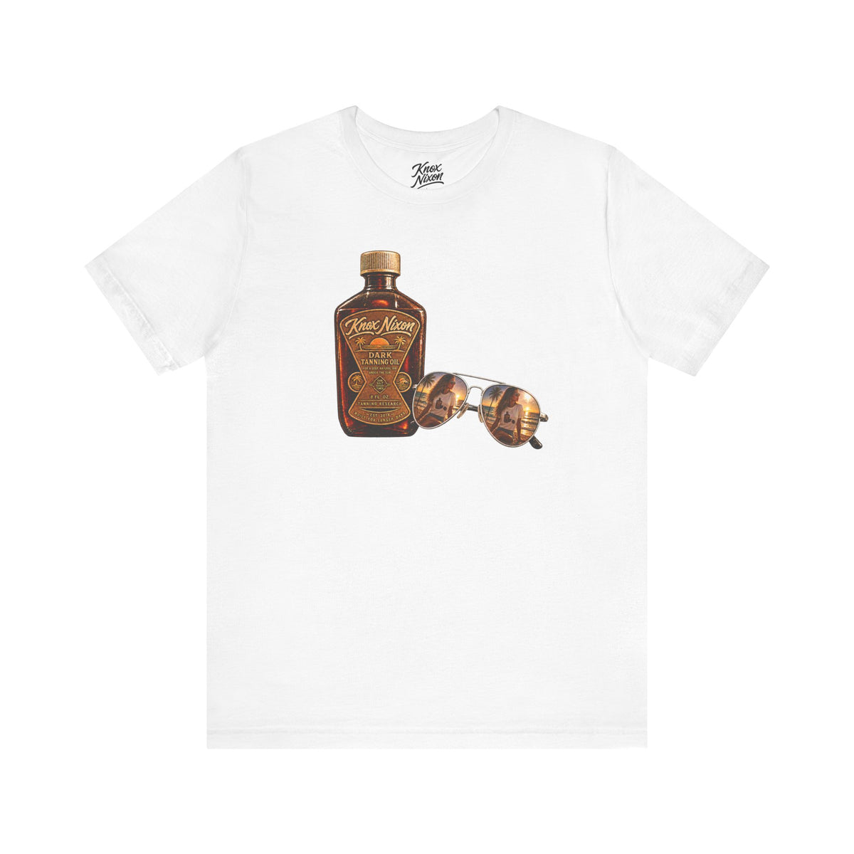 Knox Nixon SPF ZERO vintage suntan lotion graphic T-shirt in white