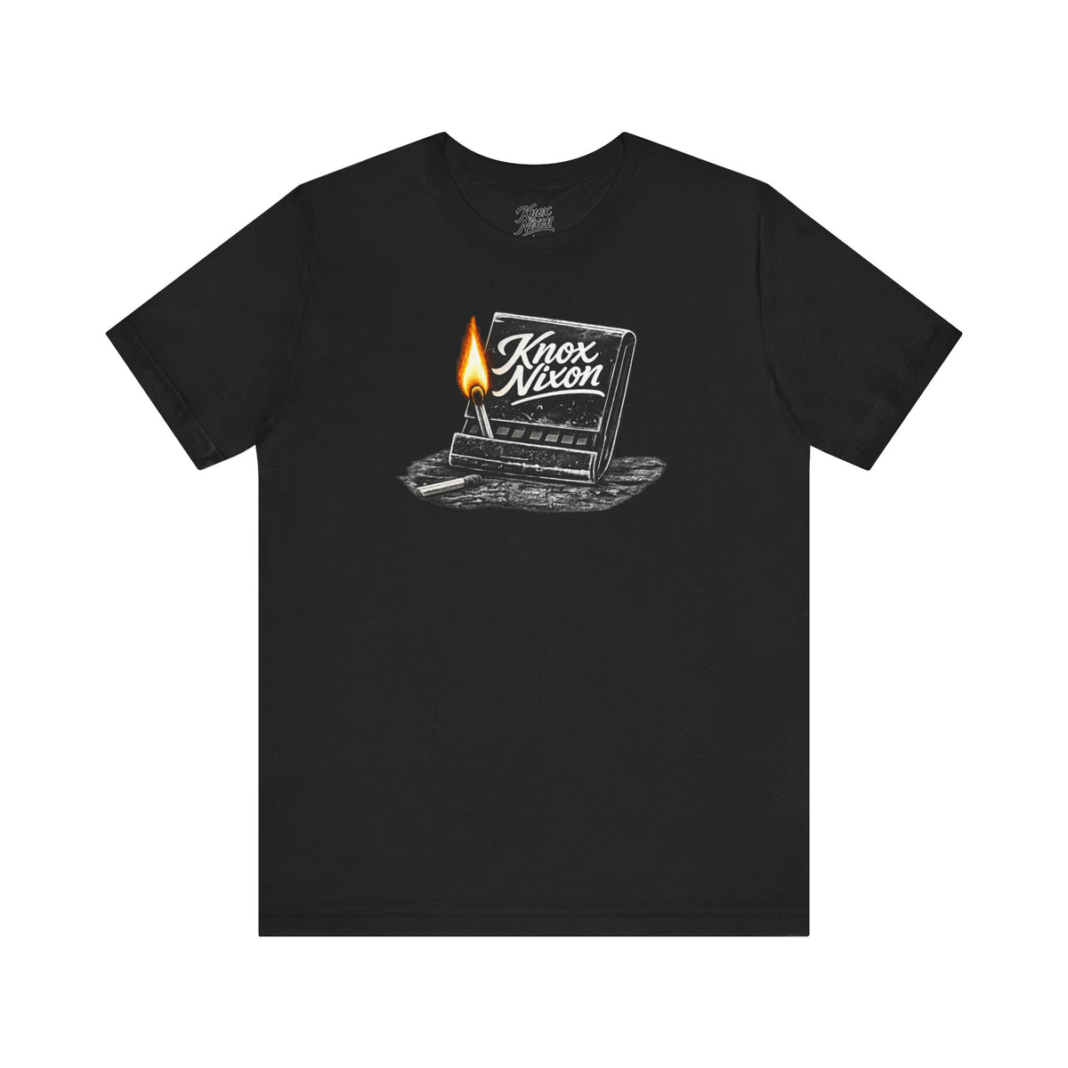 Knox Nixon Strike Anywhere vintage matchbook graphic T-shirt in black