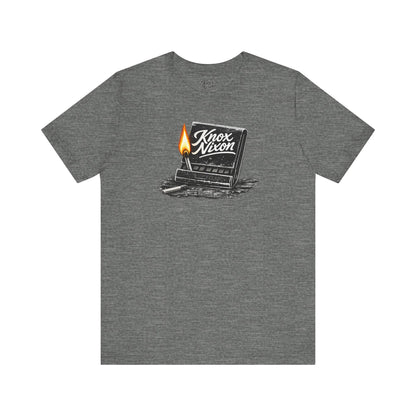 Knox Nixon Strike Anywhere vintage matchbook graphic T-shirt in deep heather grey