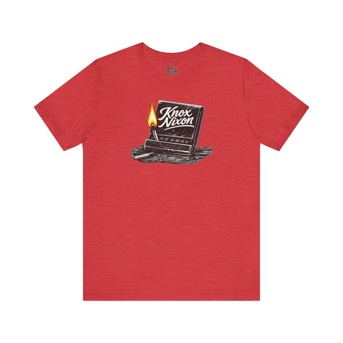 Knox Nixon Strike Anywhere vintage matchbook graphic T-shirt in heather red