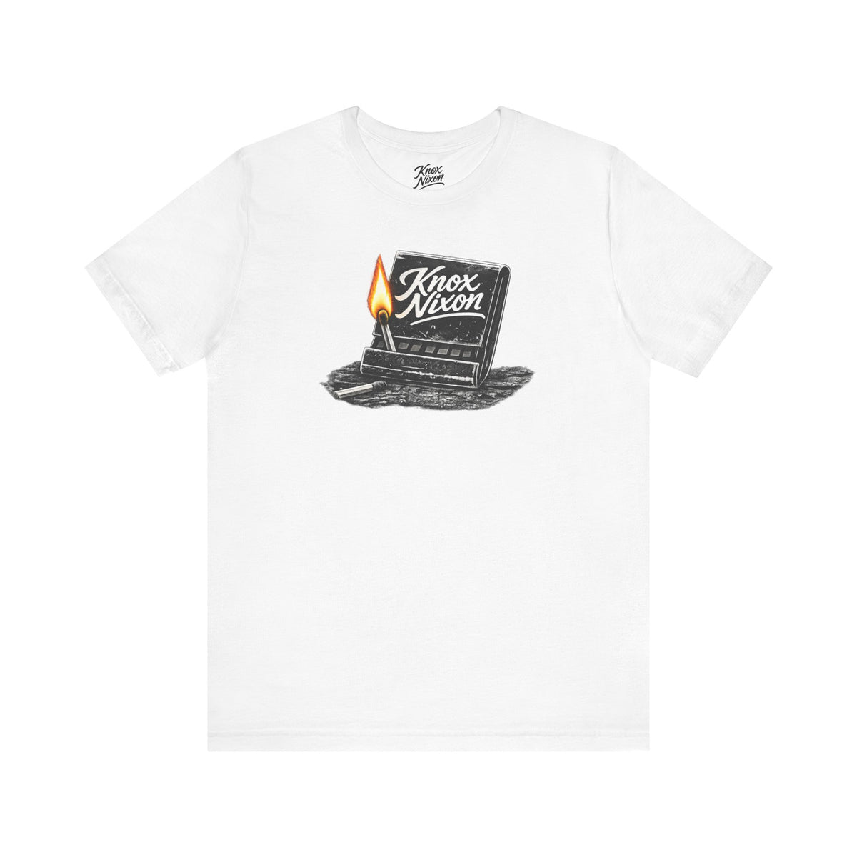 Knox Nixon Strike Anywhere vintage matchbook graphic T-shirt in white
