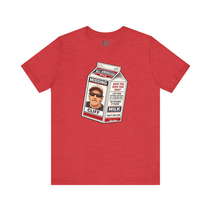 Knox Nixon Where In The Hell Is Cliff vintage milk carton graphic T-shirt in heather red