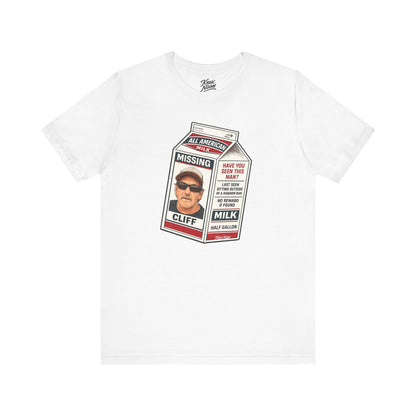 Knox Nixon Where In The Hell Is Cliff vintage milk carton graphic T-shirt in white