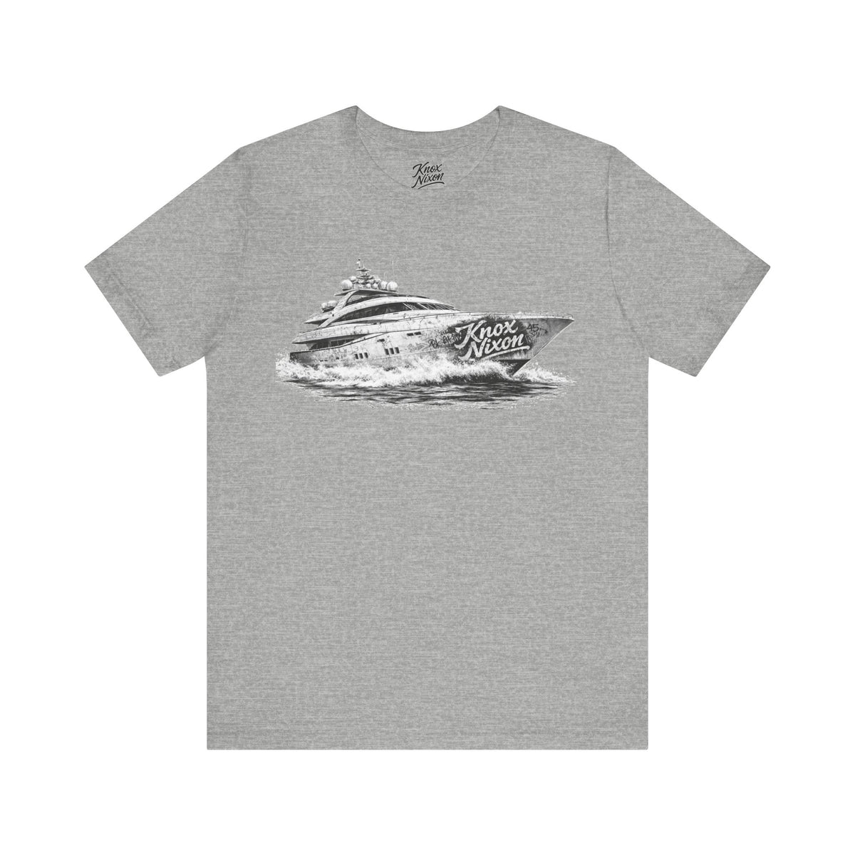Knox Nixon Yacht Club luxury yacht graphic T-shirt in athletic heather