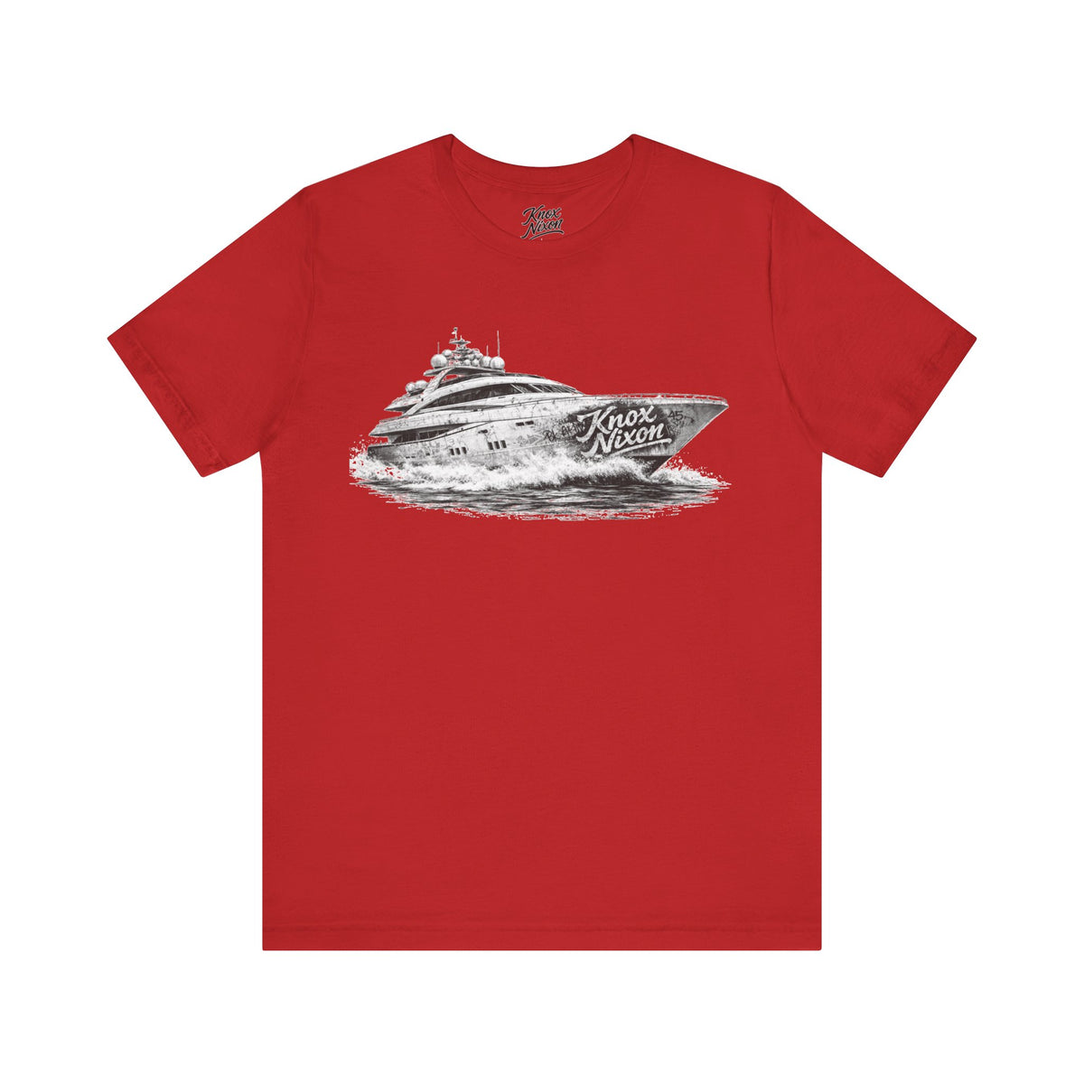 Knox Nixon Yacht Club luxury yacht graphic T-shirt in red