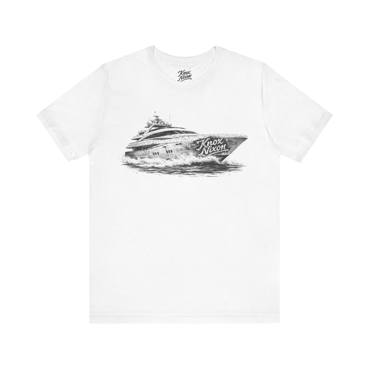 Knox Nixon Yacht Club luxury yacht graphic T-shirt in white