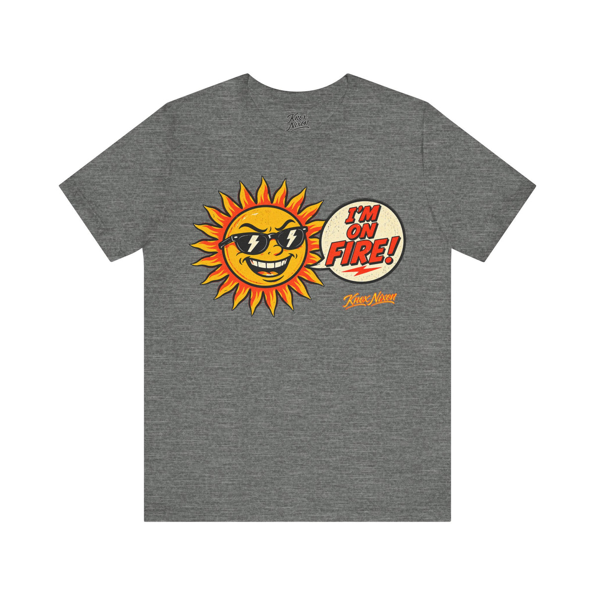 Knox Nixon You Sun of a Beach funny sun graphic T-shirt in dark grey heather