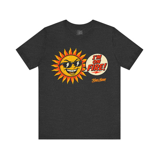Knox Nixon You Sun of a Beach funny sun graphic T-shirt in deep heather grey
