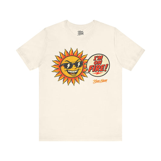 Knox Nixon You Sun of a Beach funny sun graphic T-shirt in natural